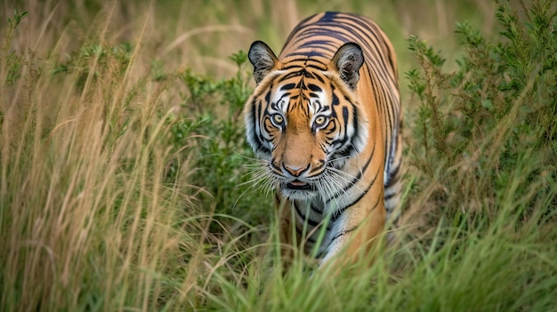 Weergave van tijger in de natuur