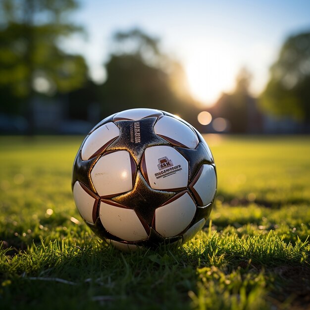 Weergave van voetbal op het grasveld