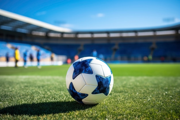 Gratis foto weergave van voetbal op het veld