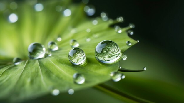 Weergave van waterdruppels op bladeren