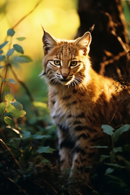 Gratis foto weergave van wilde bobcat in de natuur