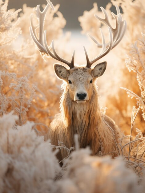 Weergave van wilde elanden in de natuur