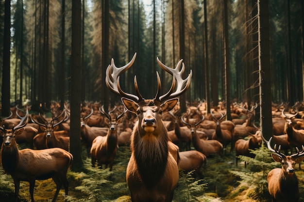 Gratis foto weergave van wilde elanden in de natuur