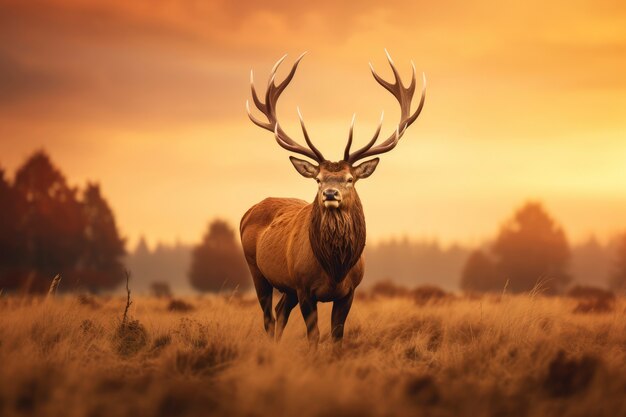 Weergave van wilde elanden in de natuur