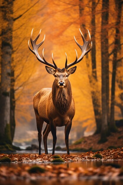 Weergave van wilde elanden in de natuur