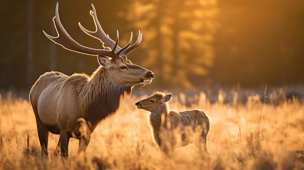 Gratis foto weergave van wilde elanden in de natuur