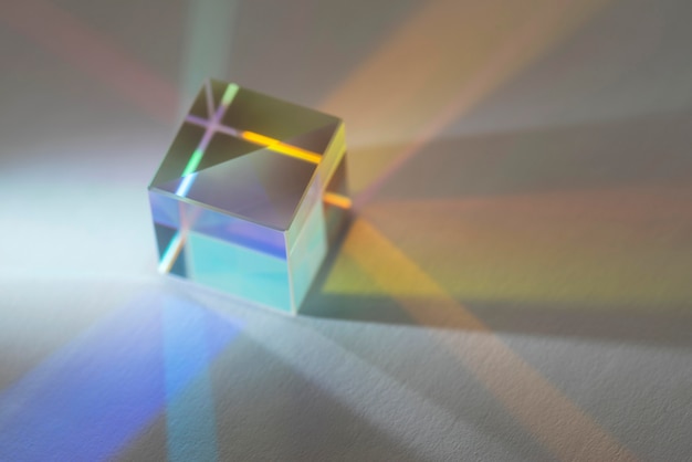 Weerspiegeling van licht prisma kleurrijk effect