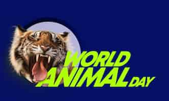 Gratis foto werelddierendagviering met woeste tijger
