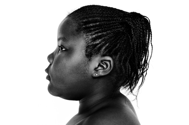 Wereldgezicht-Congolese jongen op een witte achtergrond