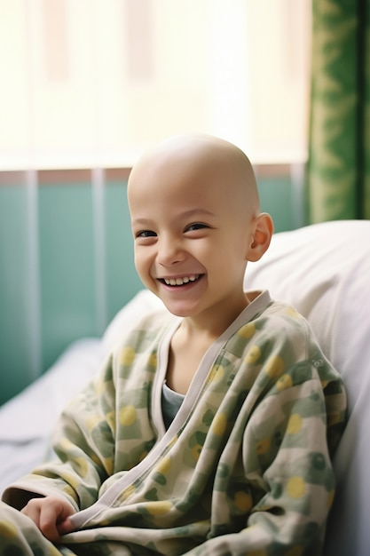 Wereldkankerdagbewustzijn met klein kind