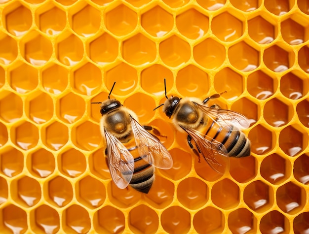 Gratis foto werkbijen die aan hun honingraten werken