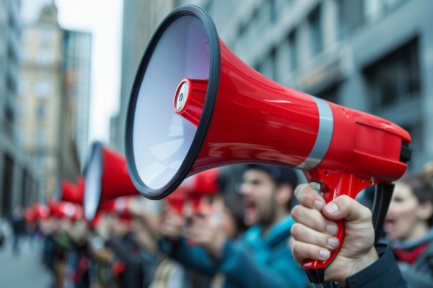 Gratis foto werknemer protesteert voor arbeidsrechten