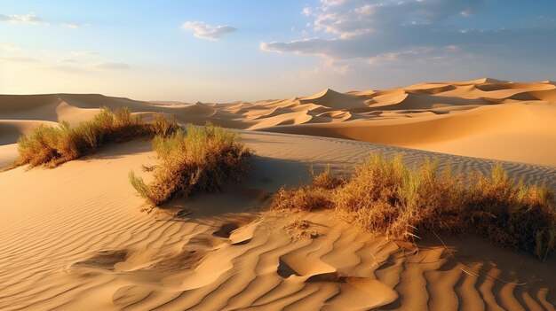 Westelijke gouden zandwoestijn sahara Ai gegenereerde afbeelding