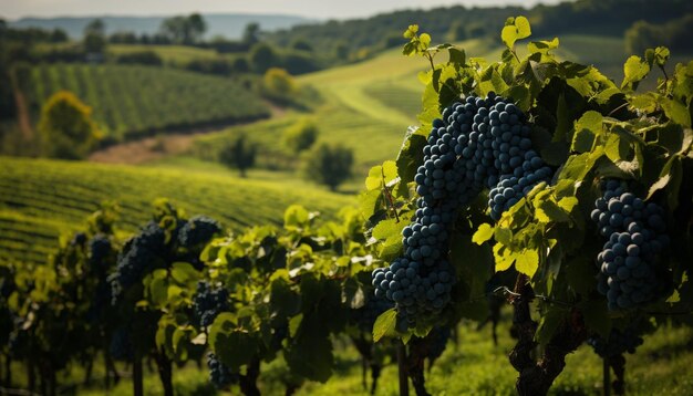 Wijngaard natuur buiten boerderij fruit wijnmakerij zomer gegenereerd door AI