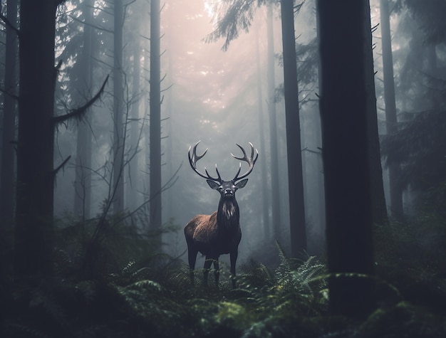 Gratis foto wilde elanden buiten met natuurlandschap