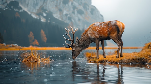 Wilde herten in de natuur