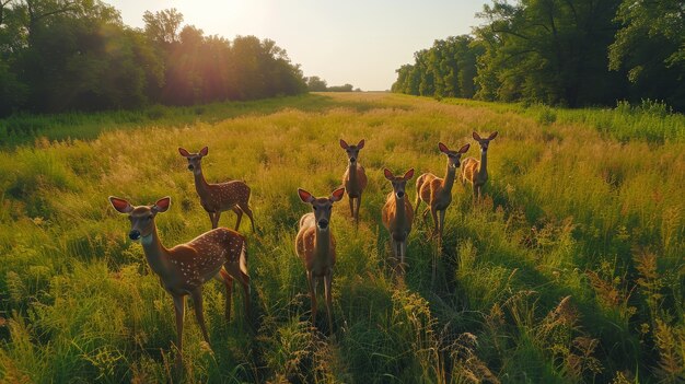 Wilde herten in de natuur