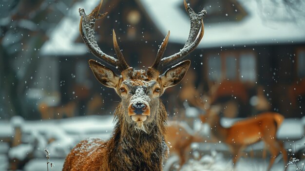 Wilde herten in de natuur