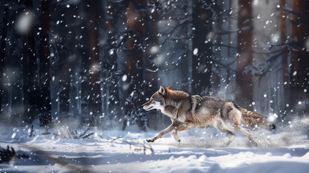 Wilde wolf in de natuur