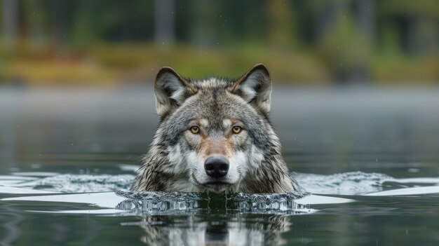 Wilde wolf in de natuur