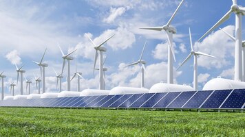 Windturbinefaciliteit voor schone elektriciteit gastank voor opslag van zonne- en waterstofenergie