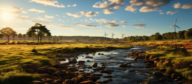 Windturbines op het platteland