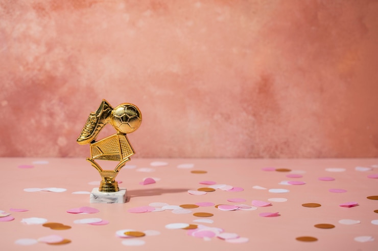 Gratis Foto winnaarconcept met gouden prijs