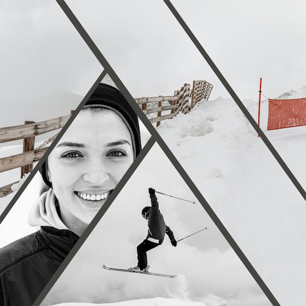 Gratis foto wintersport collage ontwerp