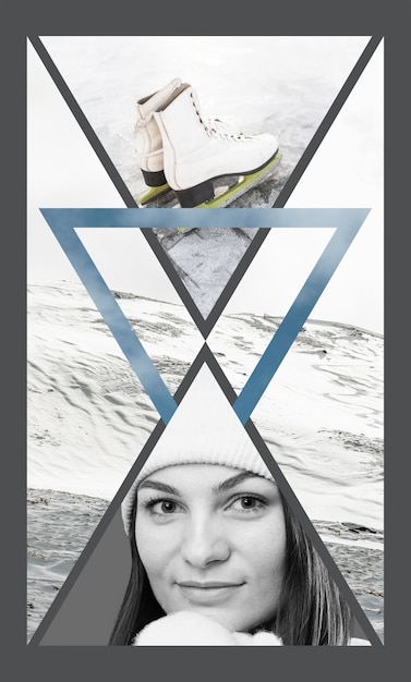 Gratis foto wintersport collage ontwerp