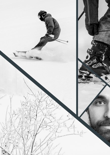 Wintersport collage ontwerp