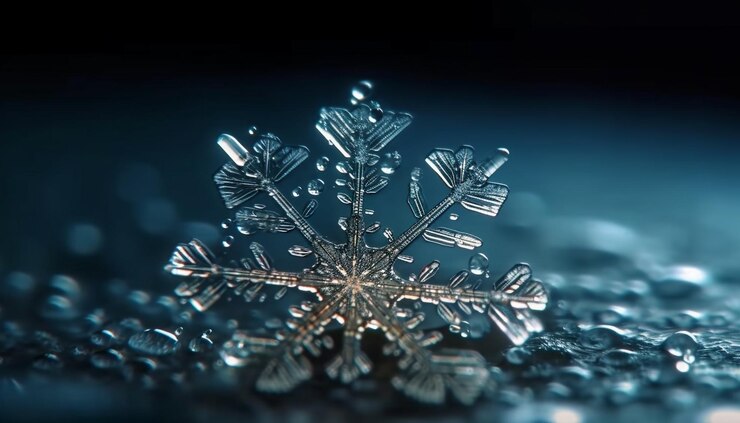Gratis Foto winterviering met blauw sneeuwvlokdecoratiepatroon gegenereerd door ai