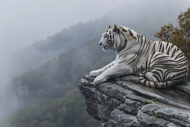 Gratis foto witte bengaalse tijger in de natuur