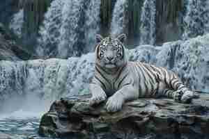 Gratis foto witte bengaalse tijger in de natuur