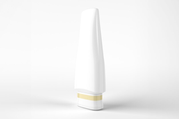 Witte cosmetische buis met een gouden basis