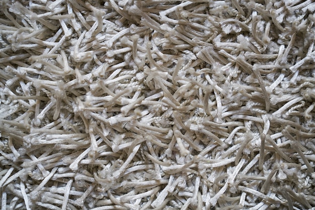 Witte draden van een tapijt