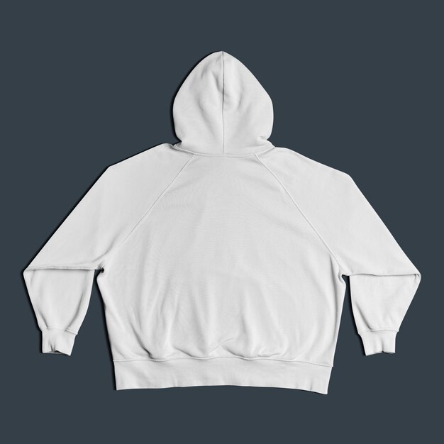 Witte hoodie achteraanzicht minimale mode kleding