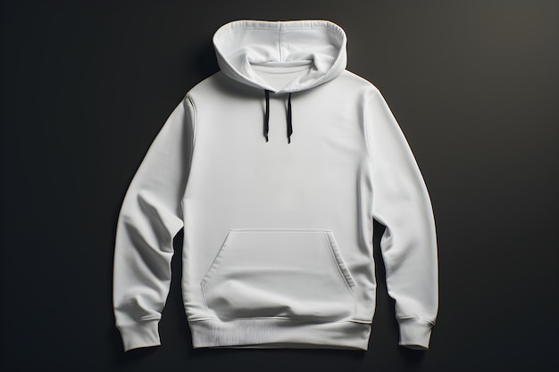 Gratis foto witte hoodie achteraanzicht minimale modekleding