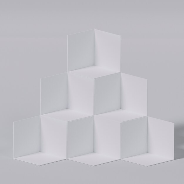 Witte kubussen 3d achtergrond
