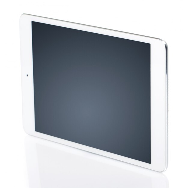 Witte tablet met zwart scherm