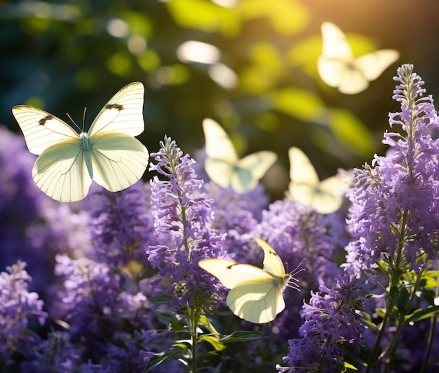 Gratis foto witte vlinders in bloei