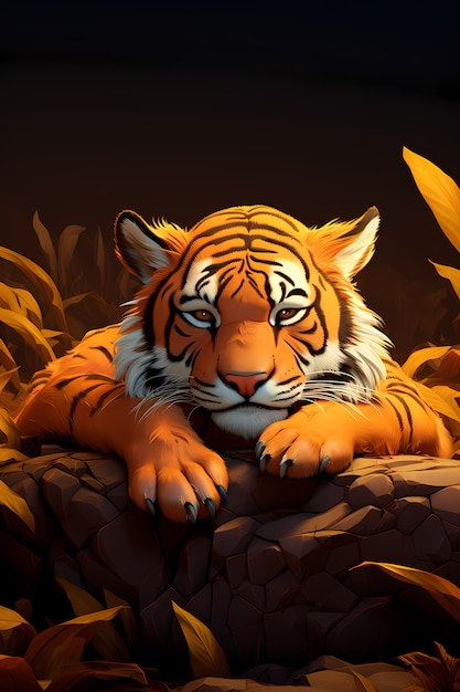 Gratis foto woeste tijger in de jungle