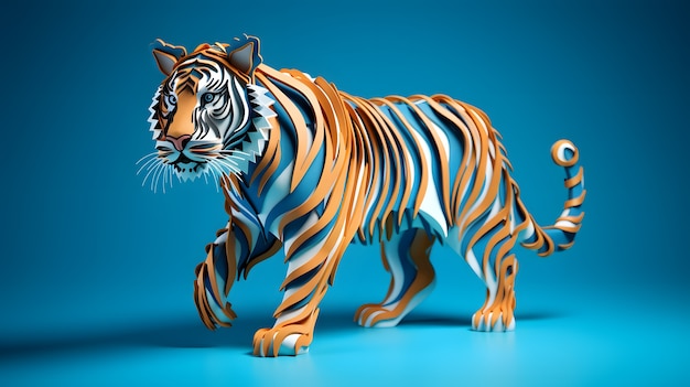 Gratis foto woeste tijger in studio