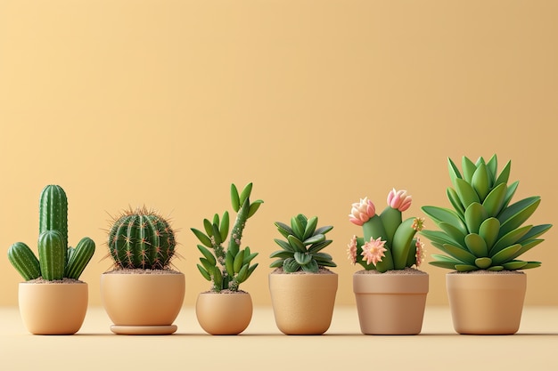 Gratis foto woestijn cactussen in de studio