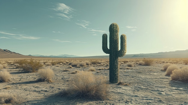 Woestijnlandschap met cactussoorten en planten