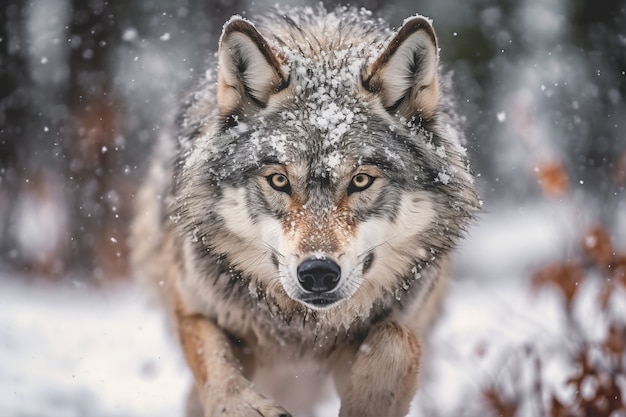 Wolf in natuurlijke omgeving