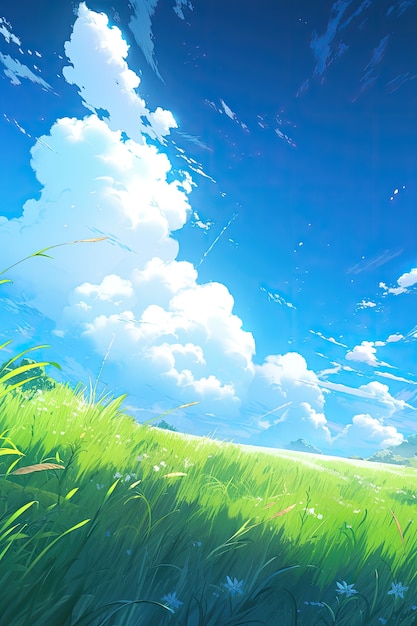 Gratis foto wolken in anime-stijl