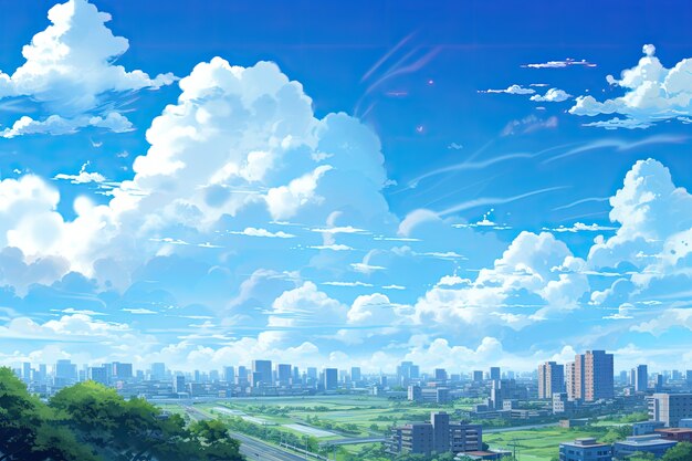 Wolken in anime-stijl