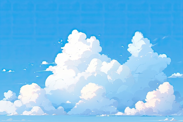 Gratis foto wolken in anime-stijl