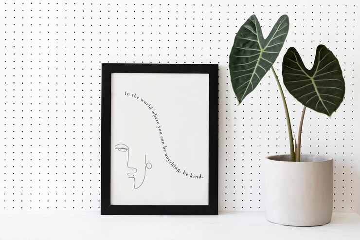 Gratis Foto woondecoratie voor plantenliefhebbers met inspirerende quote