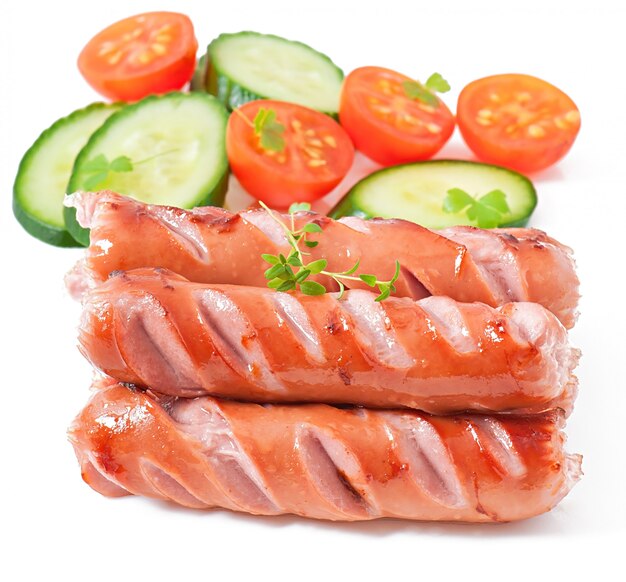 worstjes op de grill en salade